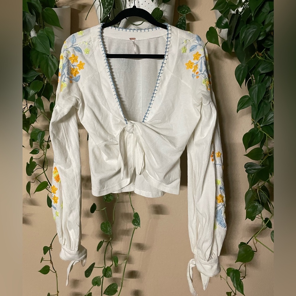 Free People Embroidered Long Sleeve
